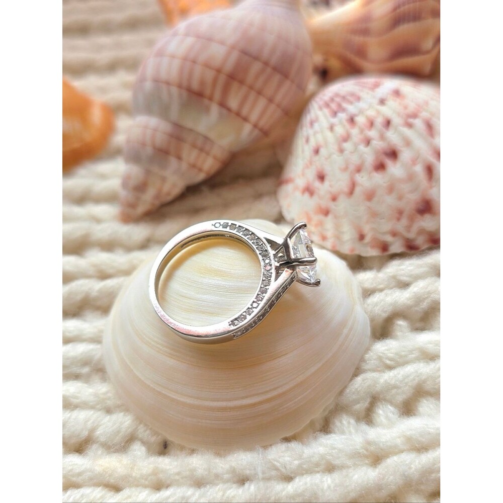 💎NEW💎 SOLID 925 SS SIMULATED DIAMOND RING - Picture 3 of 12